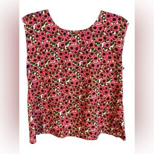 Paper Crane Women’s Floral Pink Sleeveless Top Tie Back Ptp 20”